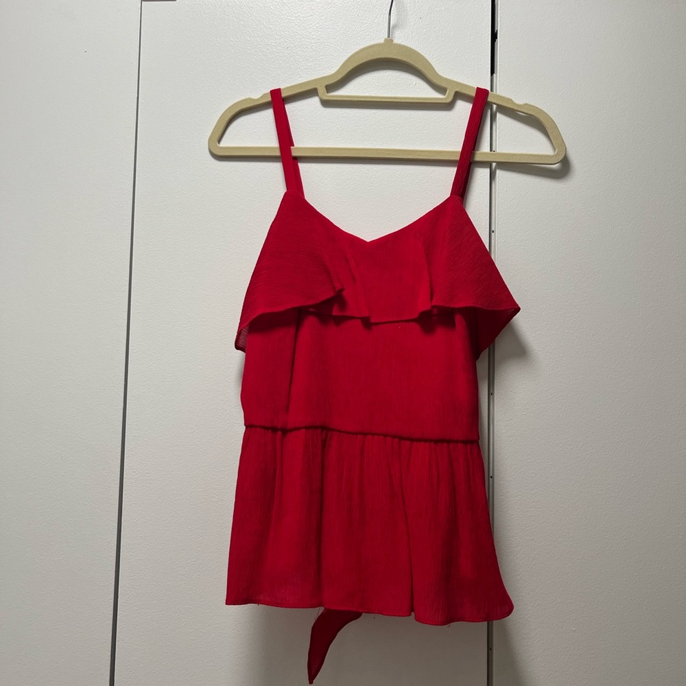 Club Monaco red sleeveless blouse